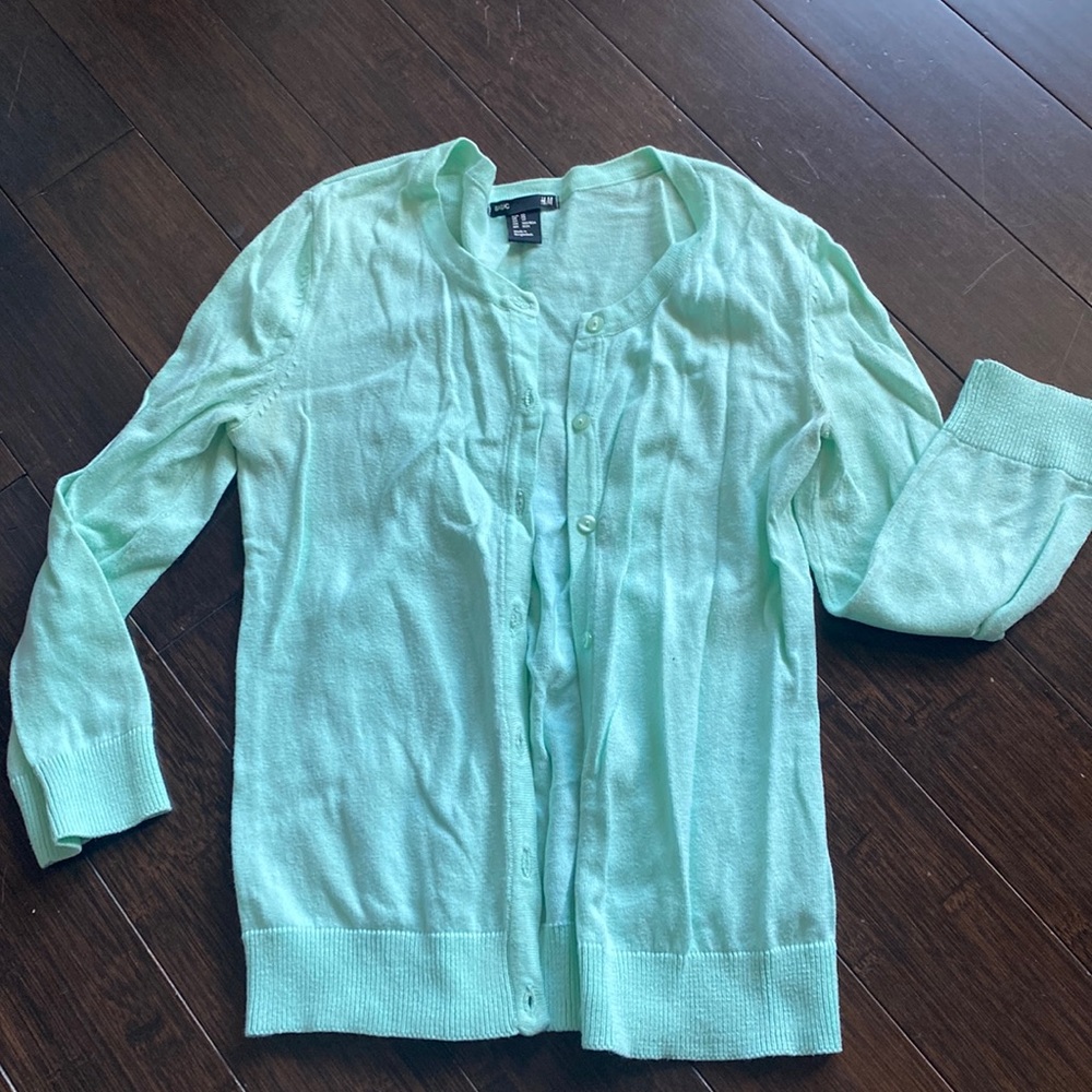 Mint button up sweater